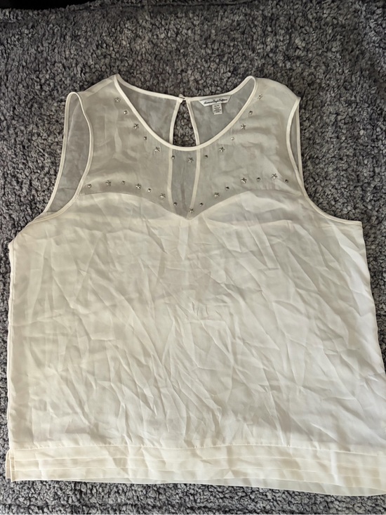 American Eagle Outfitters Tops - American Eagle Outfitters White Star Embellished Blouse